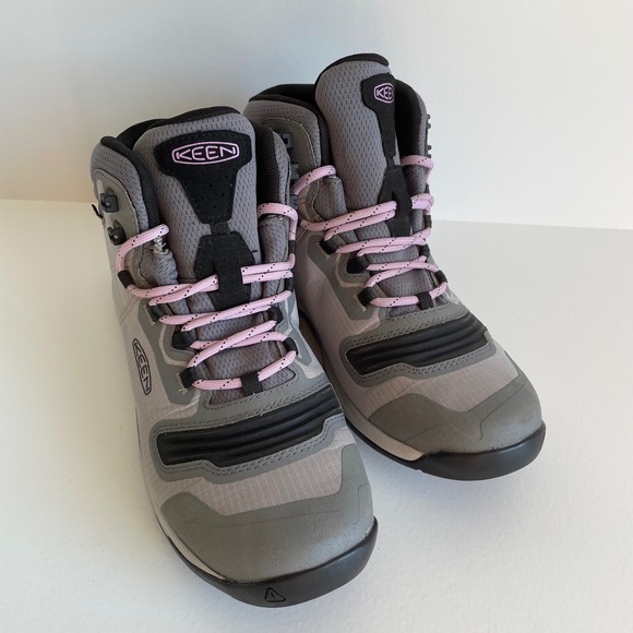 KEEN Women's Tempo Flex Waterproof Hiking Boots Gray Mid Lightweight Size 9 - Picture 1 of 9